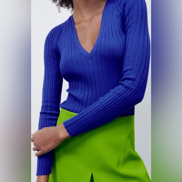 New Without Tags, Zara Ribbed Knit Sweater, Size Small - Picture 1 of 8